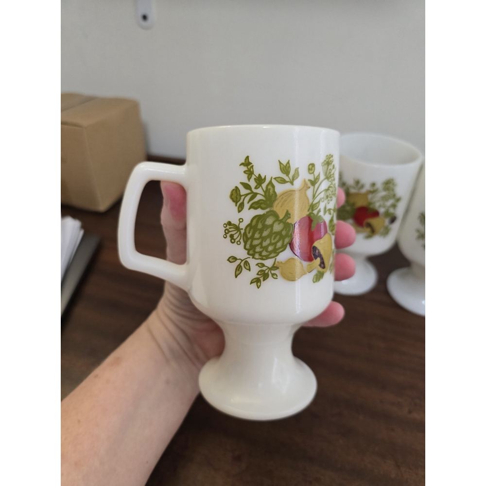 Vintage Footed Milk Glass "Spice Of Life" Coffee/hot Chocolate Mug. - Picture 5 of 12